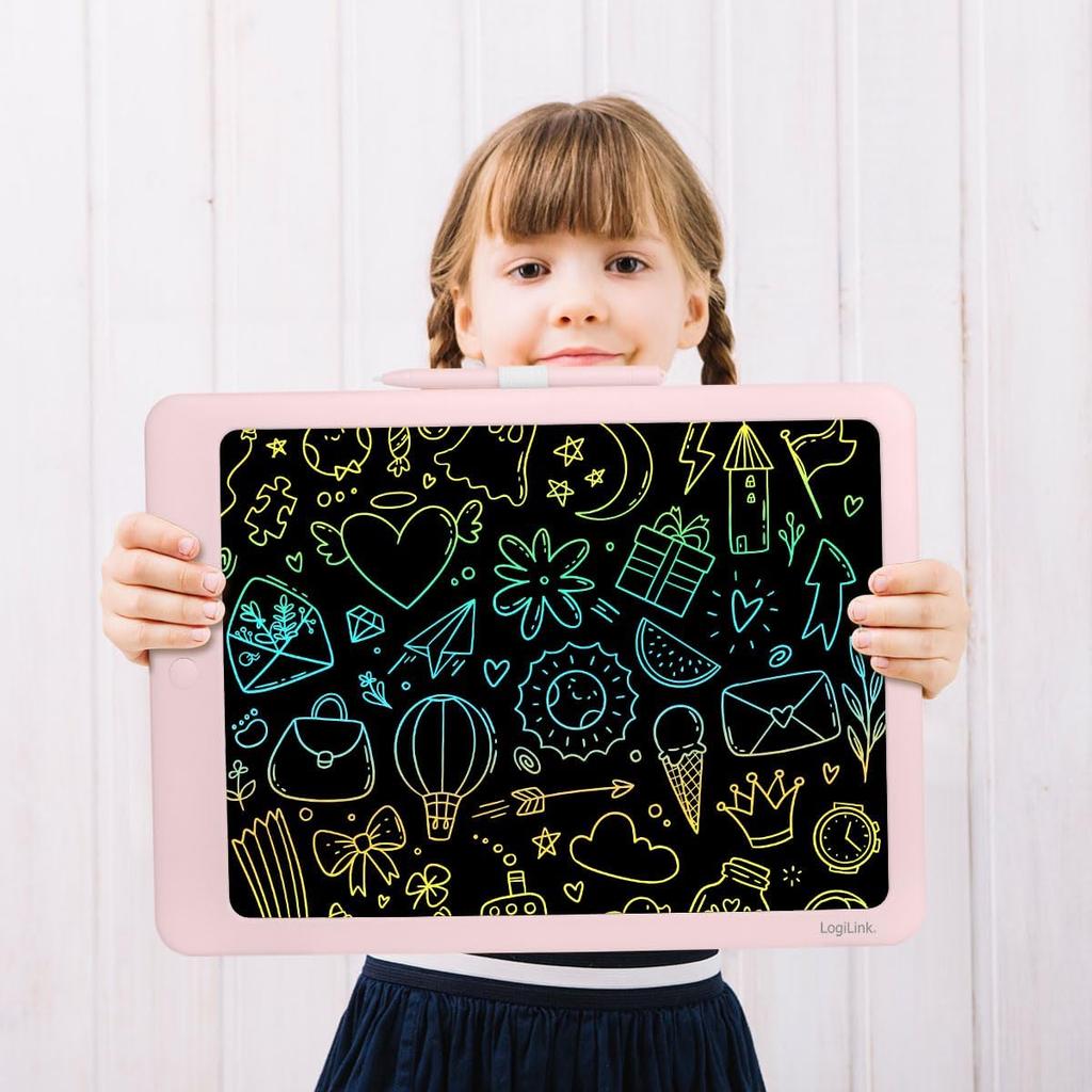 Graphic Tablet LCD Inkjet 14 Inch Pink LogiLink Multicolor for Children