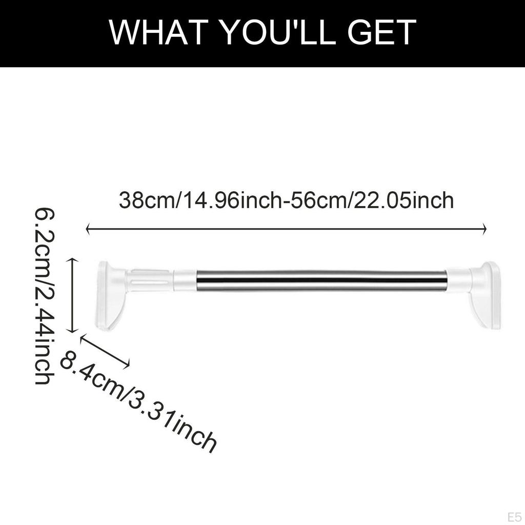Adjustable Clothing Rod for Wardrobe, Closet Pole Shower Curtains And Cabinets