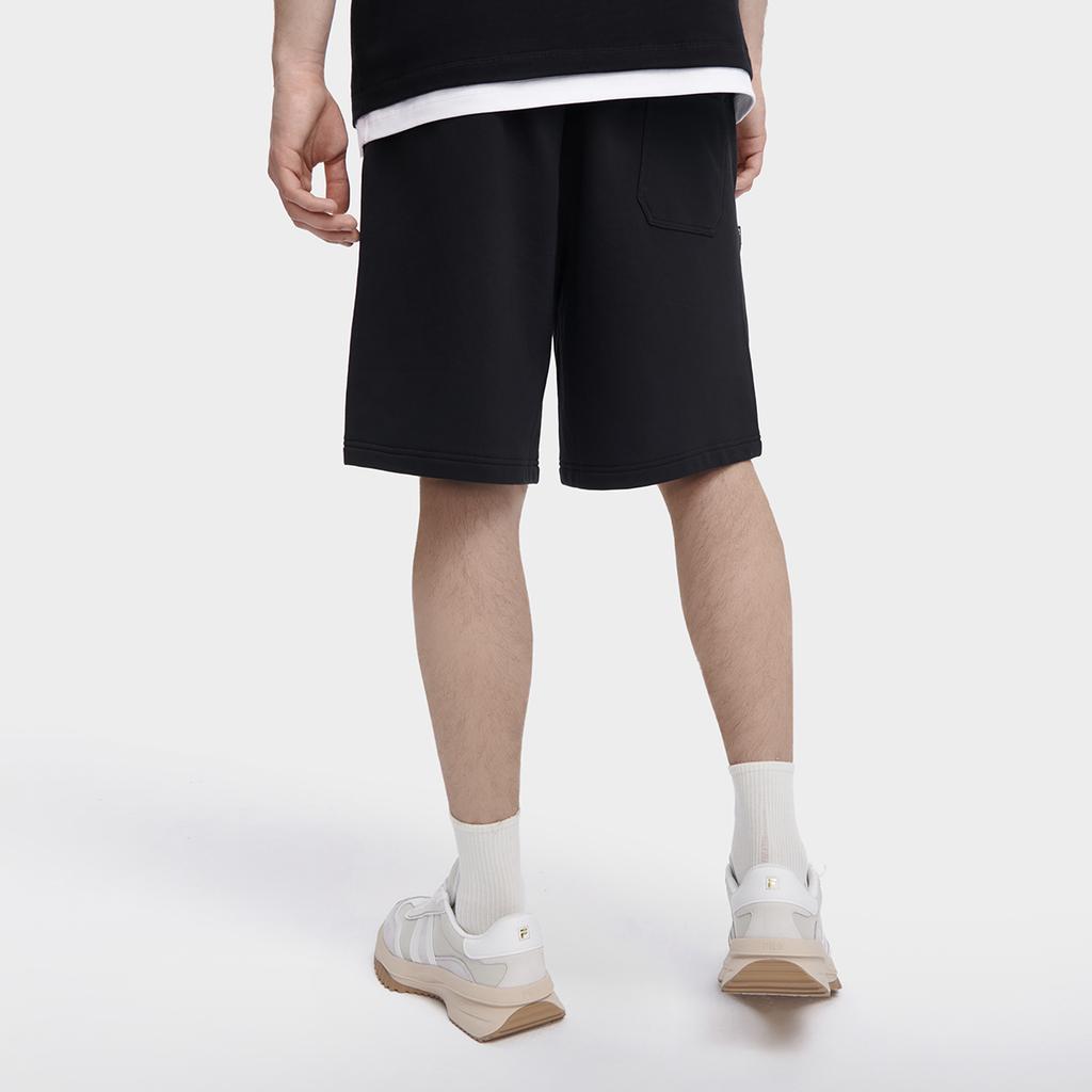 Fila Valentines Day American Series Solid Color Knitted Casual Shorts Men Shorts Black F11M329607FBK
