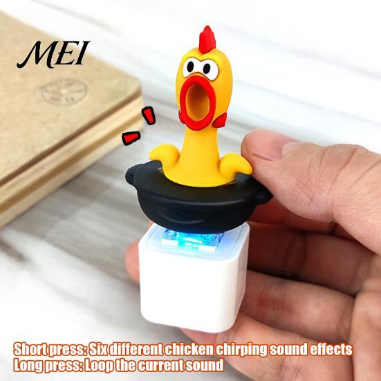 Tragbares Schlüsselanhänger-Spielzeug 1/2 Stück Möwen-Mine-Knopf-Schlüsselanhänger, Wiederaufladbarer Fidget-Clicker mit echtem taschengroßem Stress-Geräusch und LED-Licht, Mini