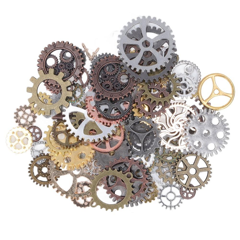 100g Bronze Gold Copper Silver Tone Metal Steampunk Gears Punk Gear Pendant  Crafting Supplies