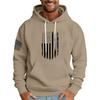 Men's Loose Flag Printed Hooded Sweatshirt Men's Casual Fashion Sports Sweatshirt