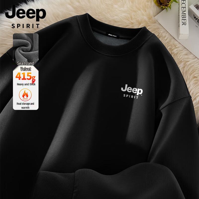 

JEEP SPIRIT Men s Fleece-Lined Crewneck Sweatshirt M