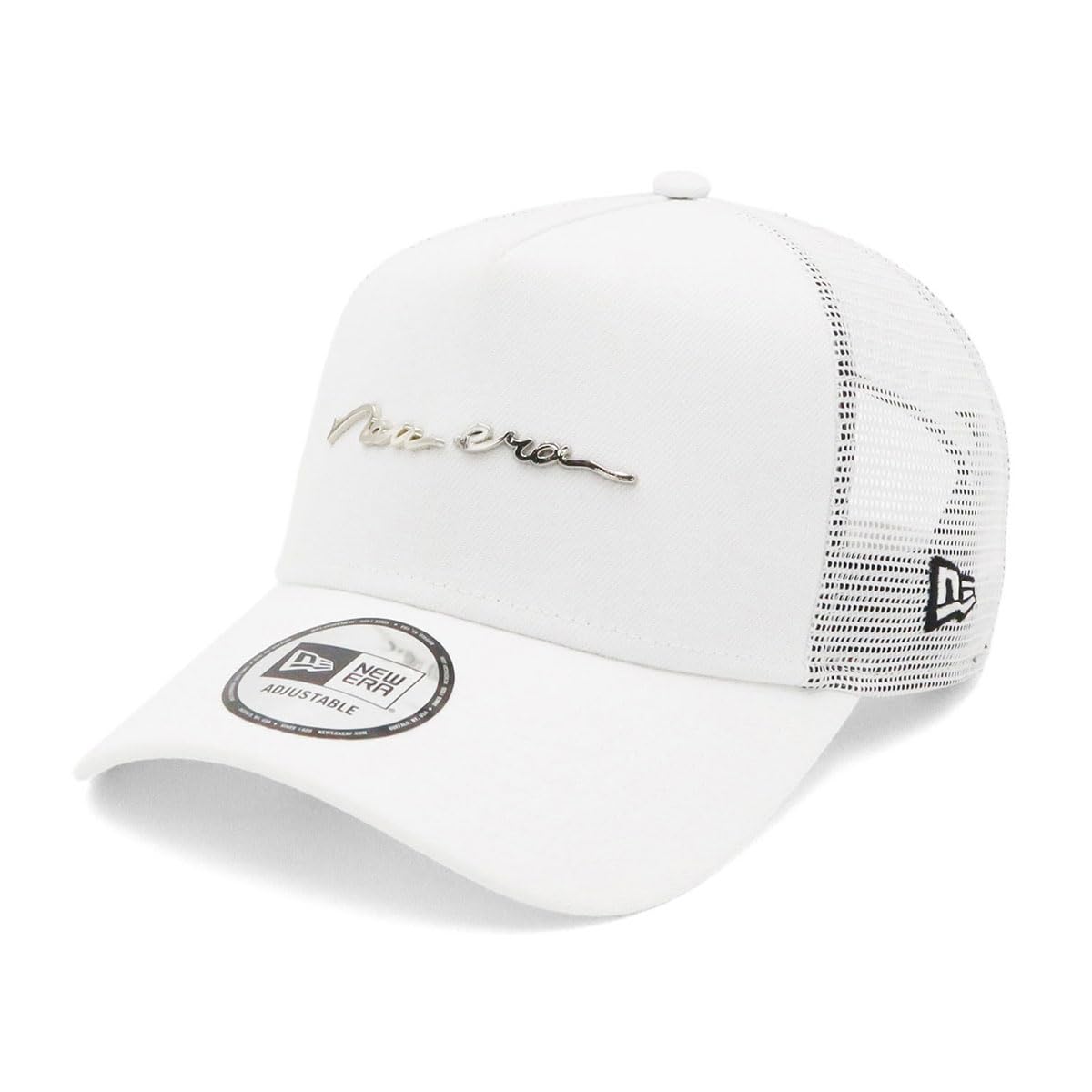 

[New Era] New Era Mesh Cap 9FORTY A-Frame TruckerCloth Strap 14721086 NER35C0706 White FREE Handwritten Metal Logo ONSPOTZ Exclusive Men s Women s