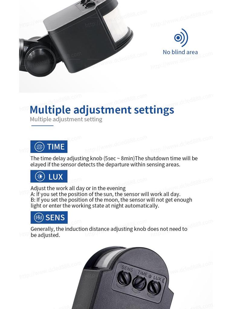 Adjustable 180° PIR Motion Sensor Detector