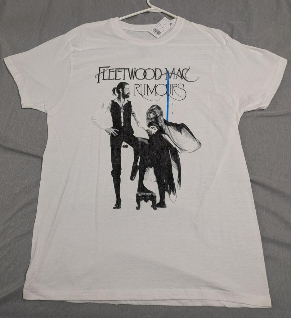 Fleetwood Mac Rumours Classic Album Graphic T-Shirt White Classic Rock Band Tee