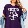 Pretend I'M A Black Cats Funny Lazy Halloween Costume T-Shirt
