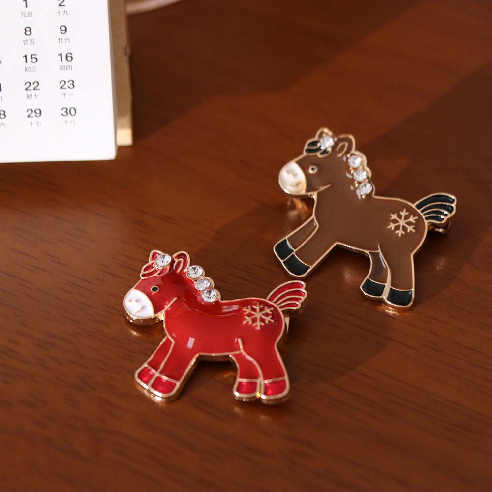 Snowflake Zodiac Horse Brooches Zinc Zinc Alloy Animal Lapel Pins Zinc Zinc Alloy Horse Brooch  Party Decoration