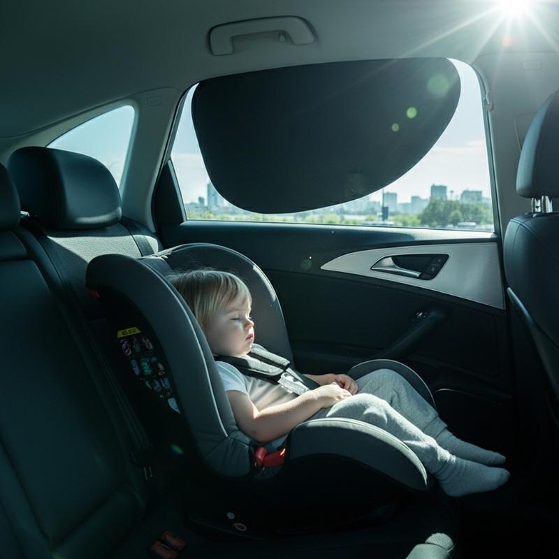 Auto Elektrostatisch 4-lagig Seitenfenster Sonnenschutz Vorhang Einfache Anbringung für Sonnenschutz in allen Jahreszeiten