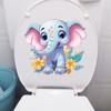 Schöne farbige Toilettensitzaufkleber mit Elefantenbaby, selbstklebende Tieraufkleber, Toiletten-/Badezimmerdekoration, wasserfester Aufkleber