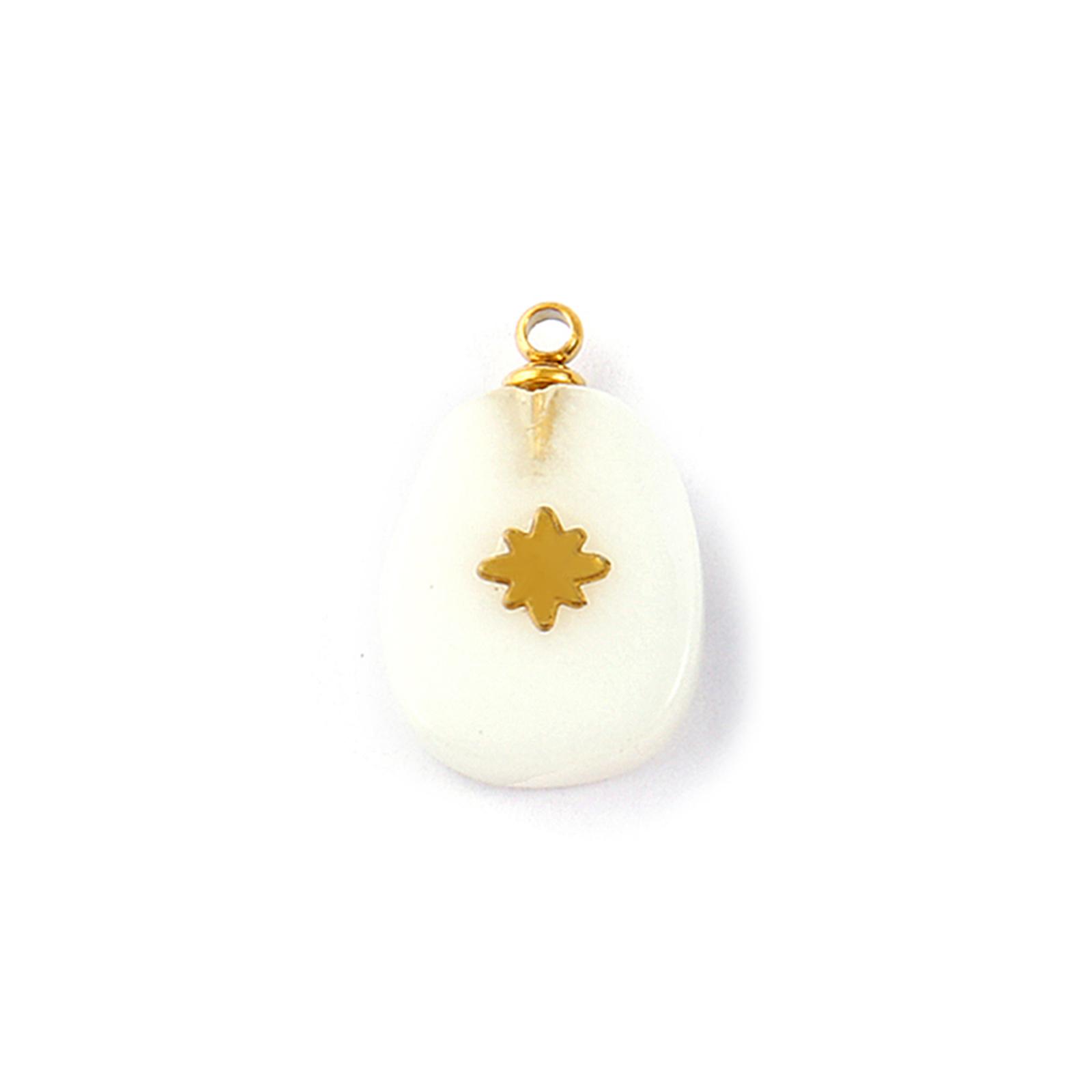 

1 Piece 304 Stainless Steel & Geometric Natural Stone Charms Gold Plated Oval Round Drop Star Sun Patch Pendant For DIY Necklace
