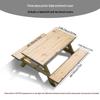 Elastic Wood Grain Outdoor Table and Chairs Cover Set (3-Piece)