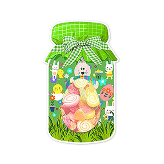 Easter Mason Jar Cards with Clear Treat Bags Happy Easter Exchange Greeting Cards Bottle Shaped Paper Card Craft