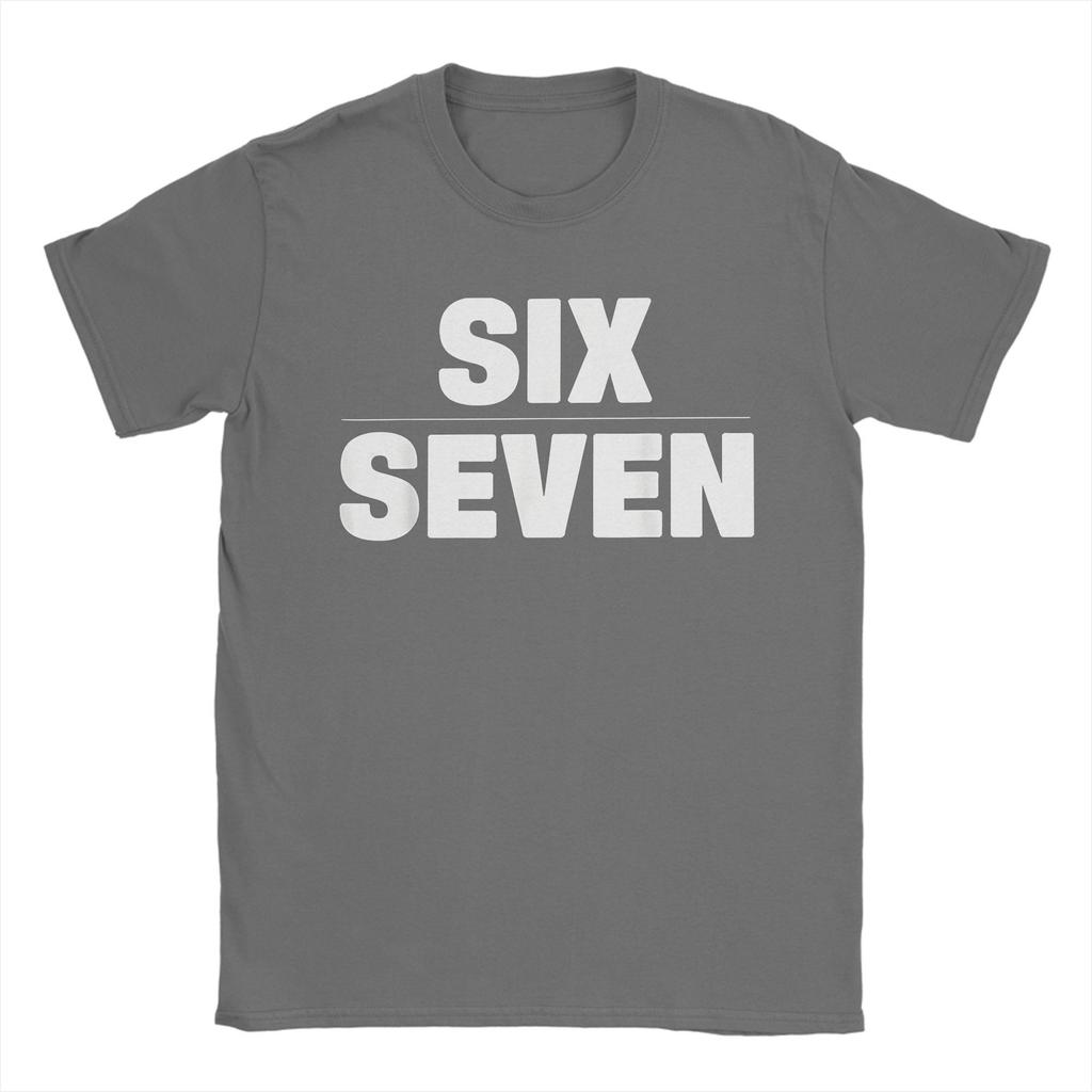 Novelty Six Seven 6 7 Meme Tshirts Men Cotton Short Sleeve  O-neck Summer Tops Shirts