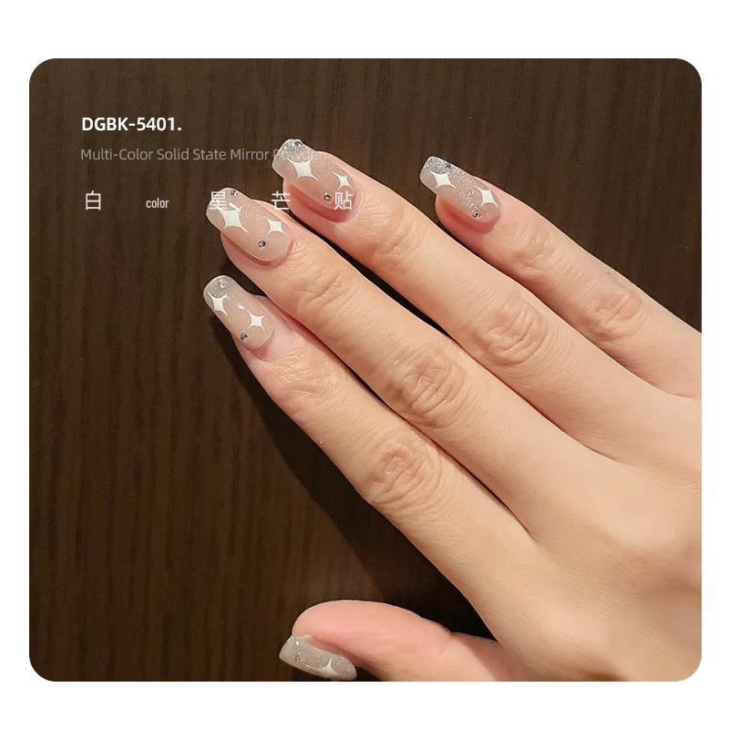 Aha Dreamy Starburst Nail Stickers: Cute Crescent & Star Design In Gold, Silver, Black & White.