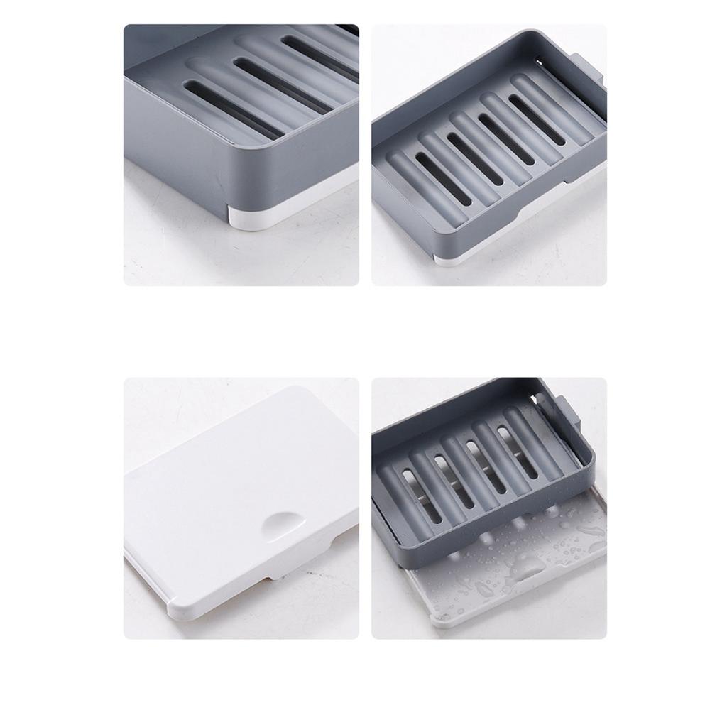 Cutie de Săpun Rotativă Montată pe Perete 3 Straturi HIPS Fără Găuri Recipient pentru Săpun Rotativ Farfurie pentru