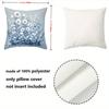 Floral Patterned Cushions Blue with Bird Design Polyester Pillowcase, Sofa Decorative Cushion Cov Headboard Pillow