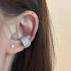 Xiaomi Women's Silver Color Stainless Steel Clip-on Earring, Multiple Rows, Fully Inlaid with Zircon, Faux Piercing,