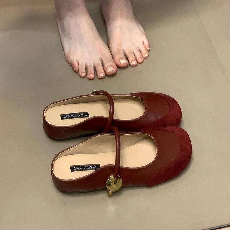 Leopard Print Muffin Thick-soled Loafers, Women's Retro Round Head, One Pedal, Versatile, Small Height Increase, Single Shoe Thick Sole Height Increa