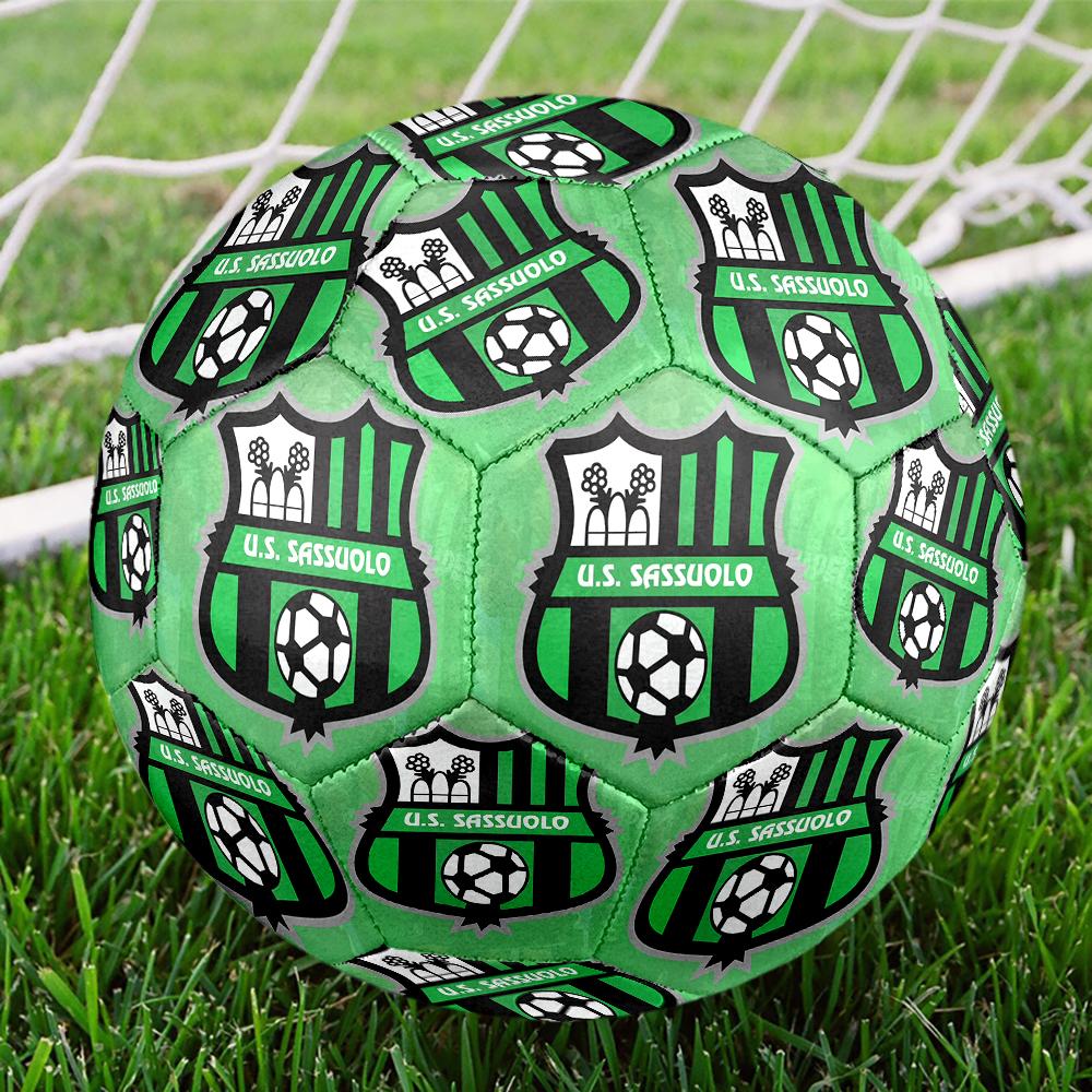 Sassuolo FC Soccer Ball, Colorful, Suitable for All Ages, Machine-stitched, PVC Material, Competition Grade, Durable and High Bounce