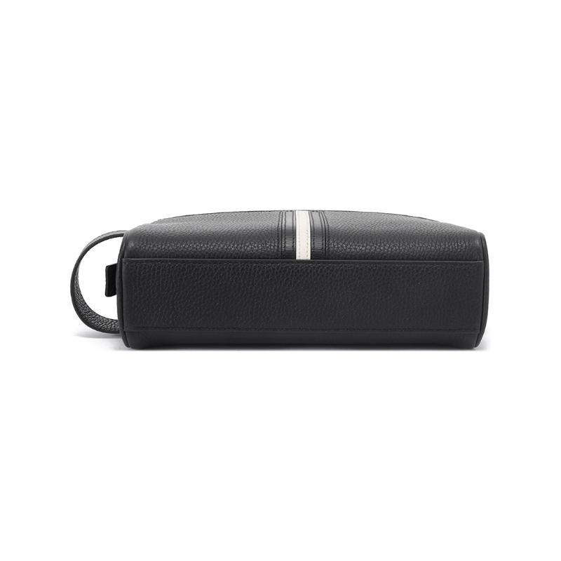 Bally Classic Black And White Striped Travel Storage Leather Toiletry And Makeup Bag Men Bags 6305026