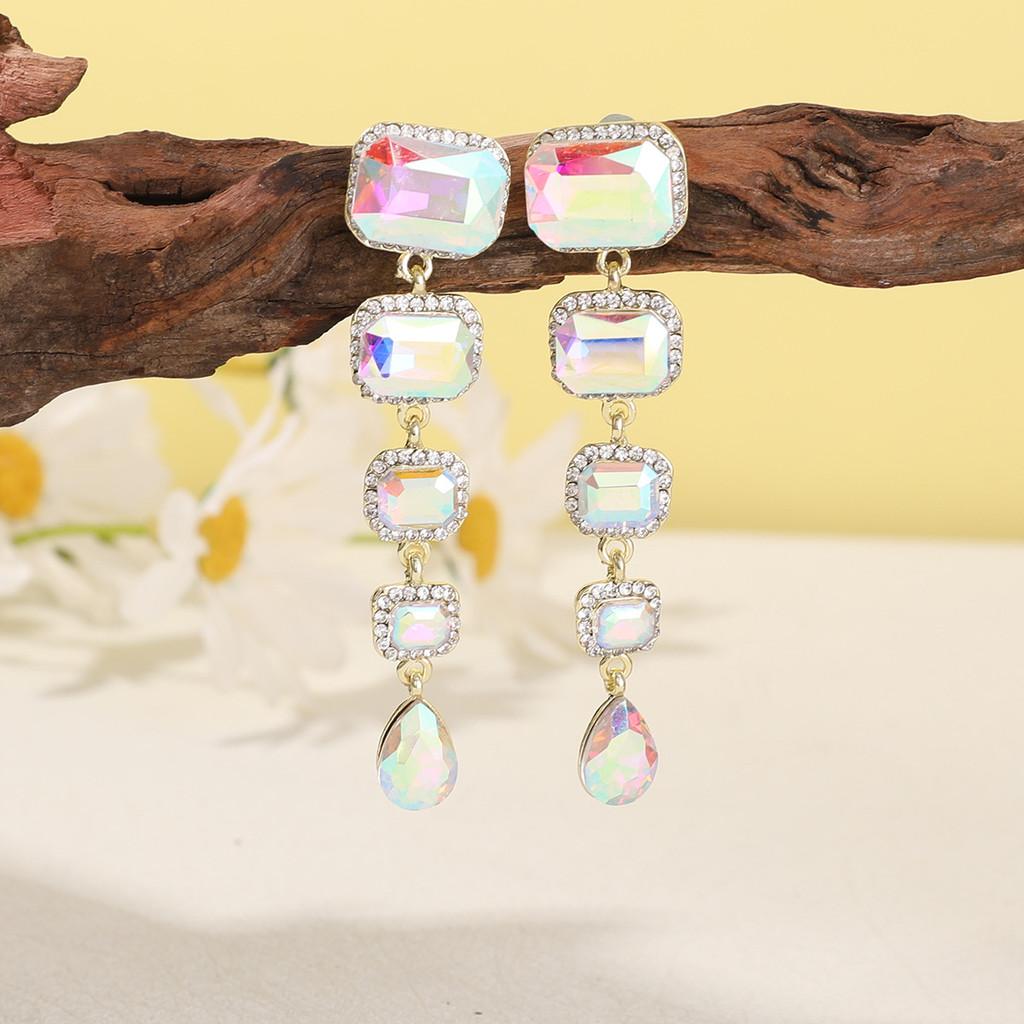 

Elegant Red Crystal Water Drop Earrings For Women Gift Fashion Jewelry срібний