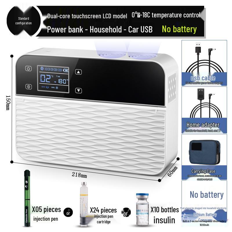 Portable Mini Insulin Refrigerator with Rechargeable Temperature Control