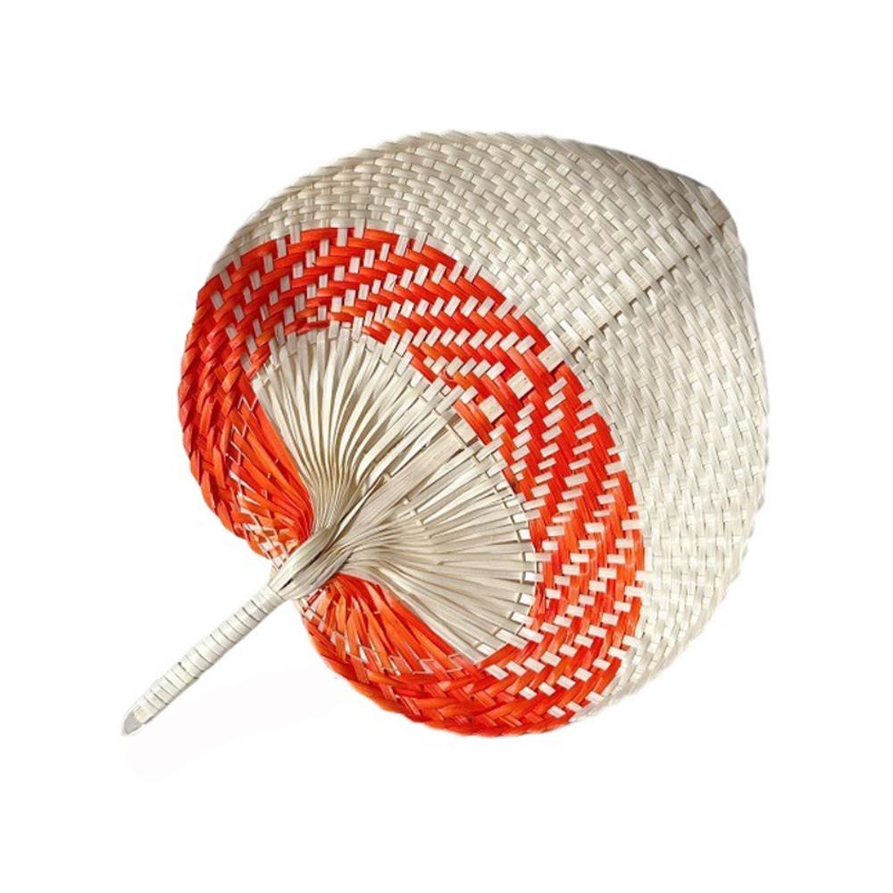 Leque de Bambu Tecido à Mão Leque de Palha Leve Leque de Rattan Vintage Decoração de Casa