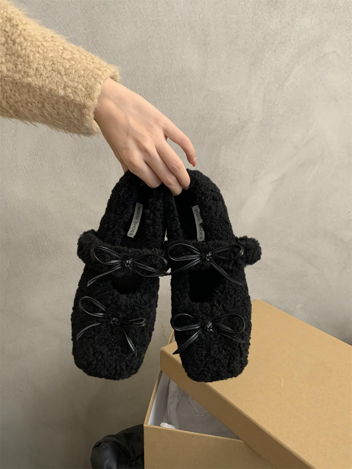 

Модные Элегантные Осенне-Зимние Балетки Лоферы Женские Женские Балетки Лоферы Мех Круглый Носок Женские Дизайнерские Брендовые Мишки Уличная Обувь 40