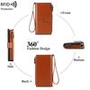 Women PU Leather Long Wallets RFID Antitheft Clutch Zipper Coin Pocket Oil Wax Retro Wallet High Quality Female Card Holder Coin Purse
