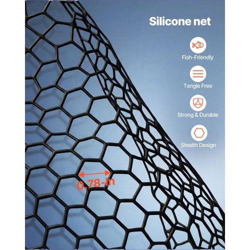 VEVOR Fishing Net, Foldable Landing Nets with Telescopic Handle, Portable Lightweight and Stronger 6063 Aluminum Fish Gear