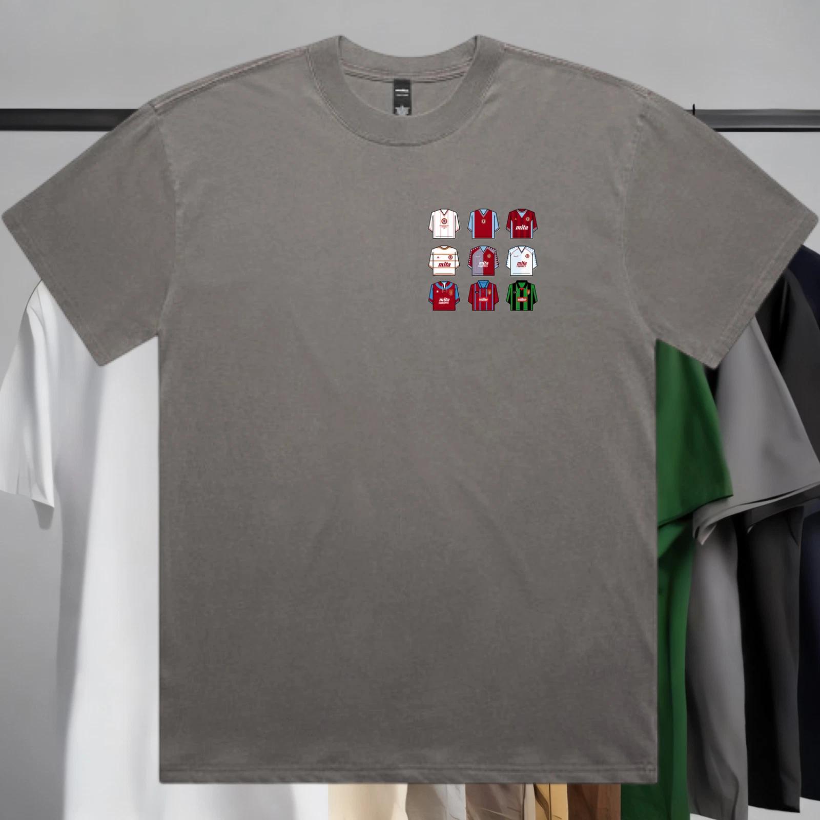 Aston Villa FC T-Shirt Old Shirts Style Logo Shirt AVFC Gift S
