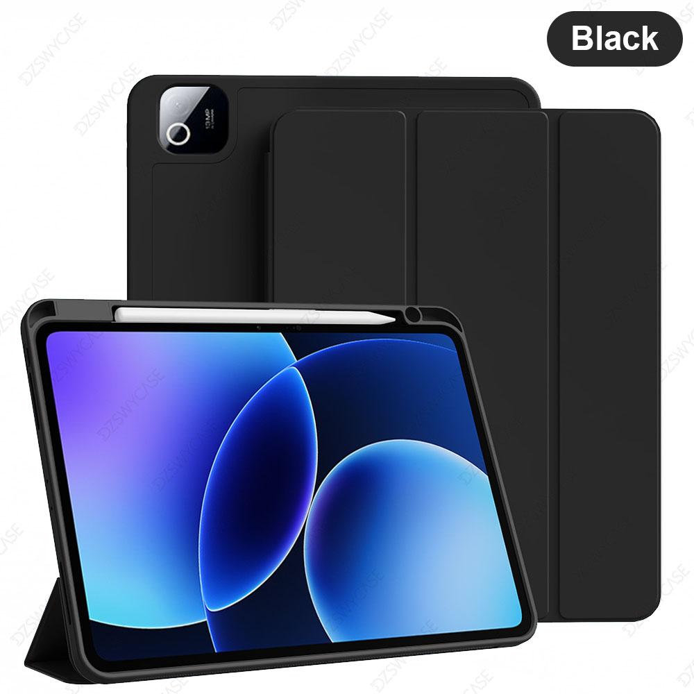 Silicone Case for Pad 7/7 Pro, For Pad 8/8 Pro 11.2 Inch, with Pencil Holder, Trifold Stand Cover, Auto Sleep/Wake