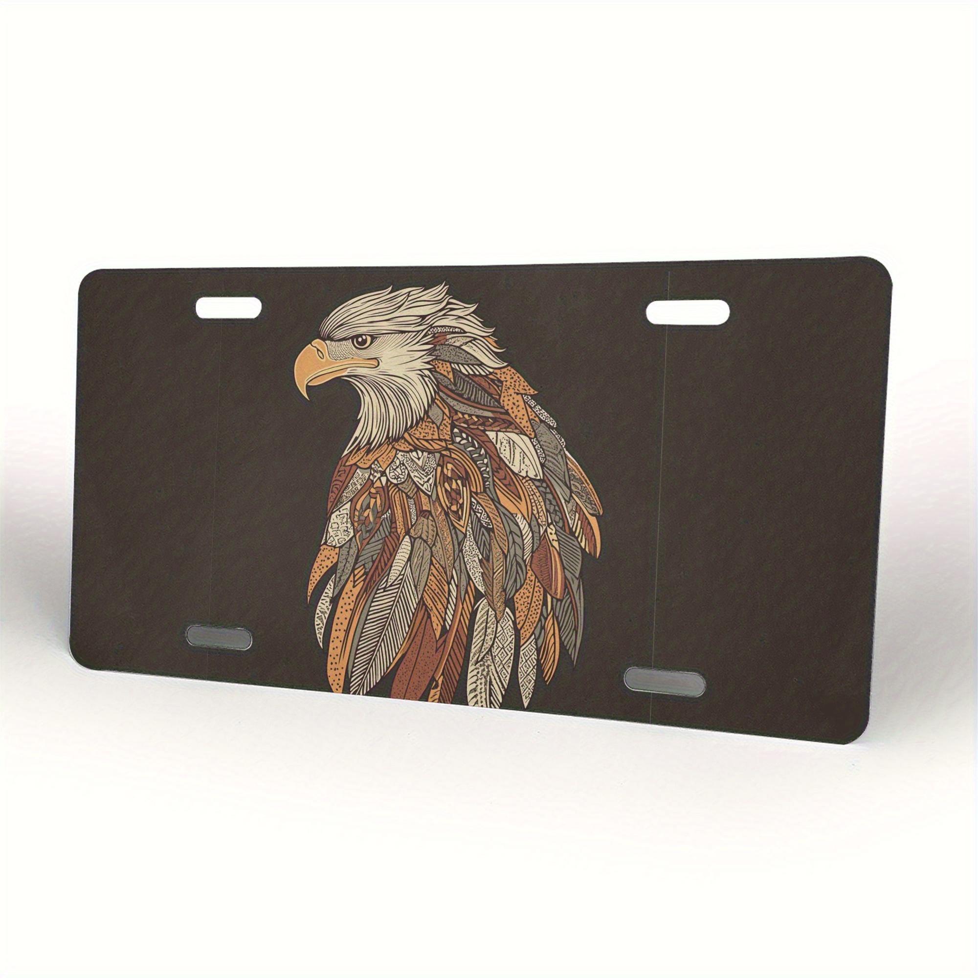 

Intricate Mandala Style Bald Eagle Aluminum Metal Sign Modern Artistic License Plate Wall Decor for Home Garage Office Patriotic 15x30cm(5.9x7.8inch)