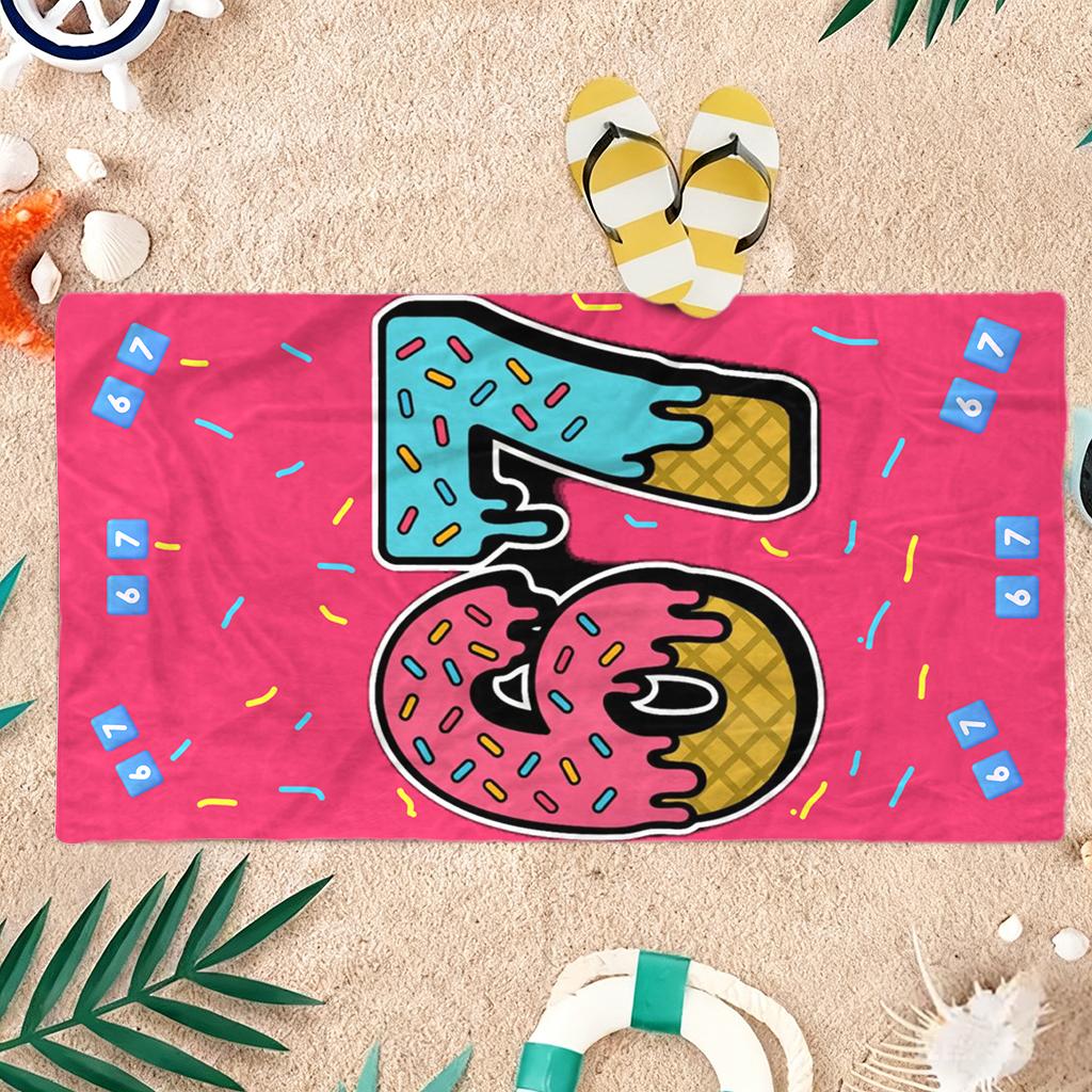 Sechs Sieben 67 Freundschaft Eis Strandtuch Schnelltrocknend Super Saugfähig Geeignet für Strandurlaub Pool Fitnessstudio Geschenk für Freunde