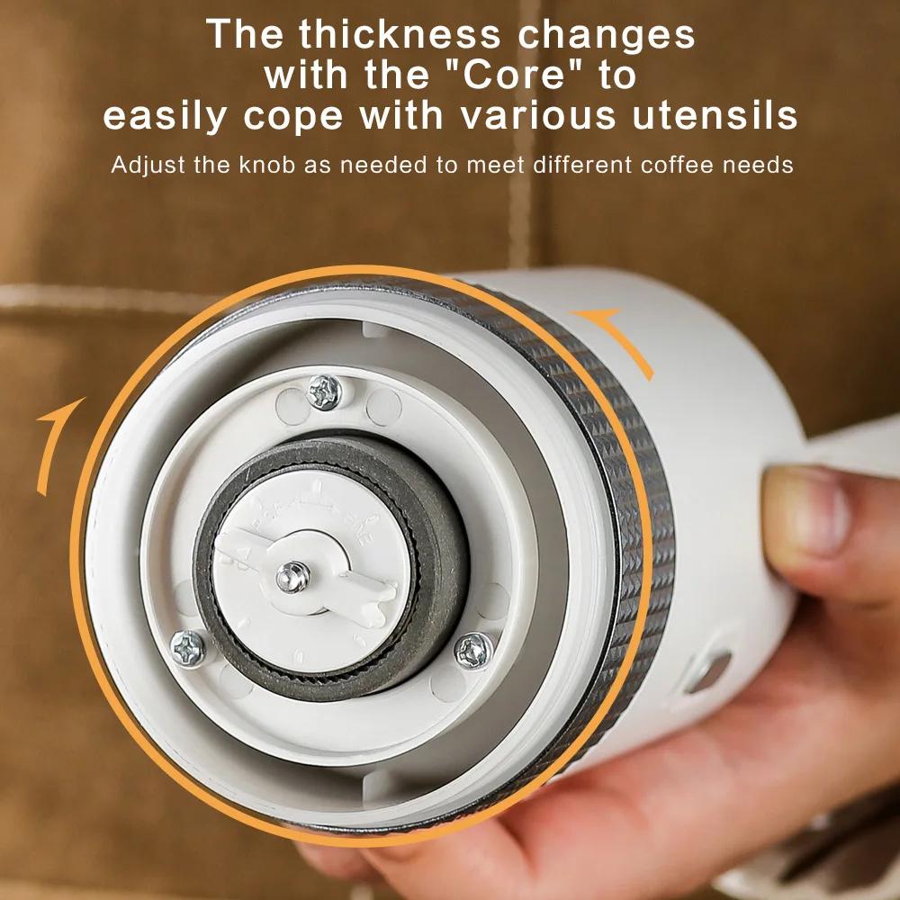 1pc Electric Coffee Bean Grinder Wireless Coffee Bean Processor Rechargeable Espresso Spice Grinder Home Office Travel Items