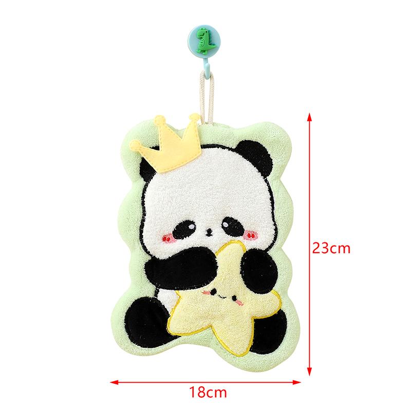 23Cm Kitchen Hand Towel Cute Cartoon Hanging Quick Drying Absorbent Children'S Household Handkerchief Coral Fleece Thick Cloth