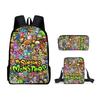 Monster Music Schoolbag Trendy Backpack European and American Retro Schoolbag Third Grade~ Fourth Grade Bag