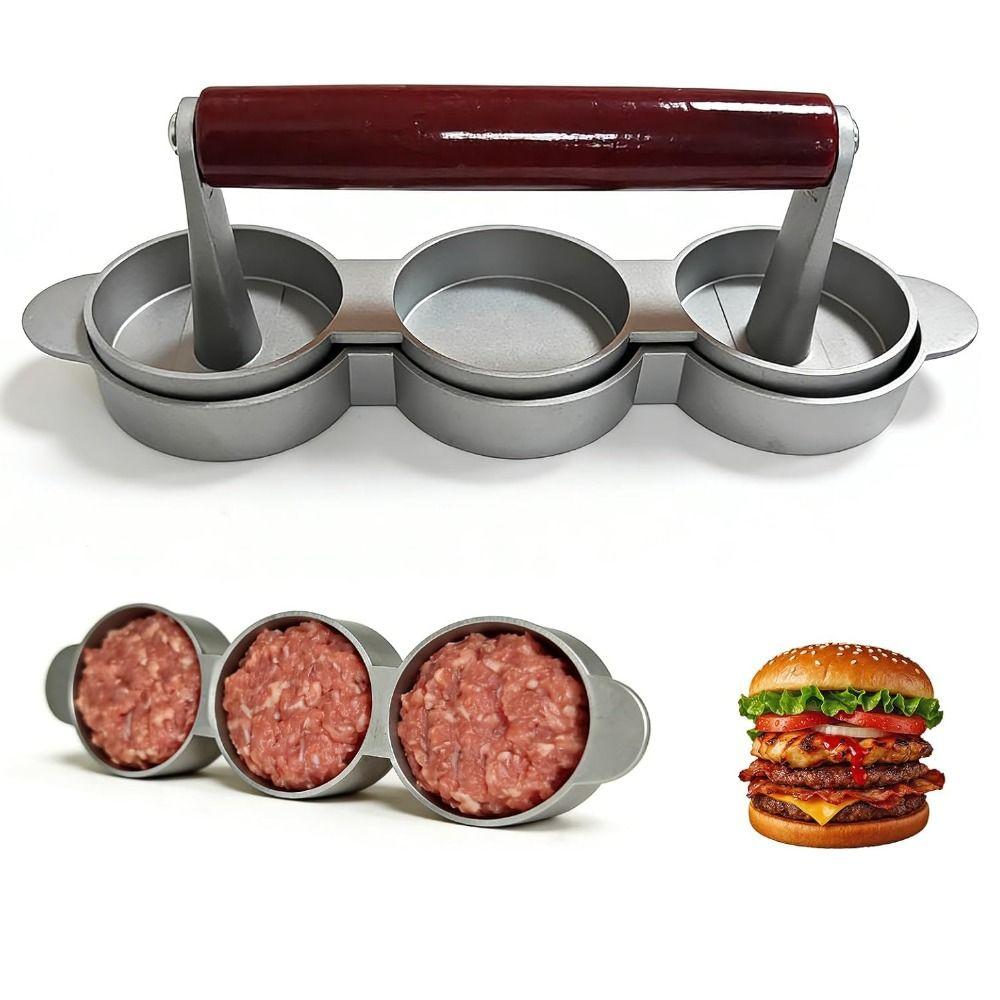 Non-Stick Coating Mini Burger Press 3 Patties Capacity Hamburger Patty Mold  Cooking