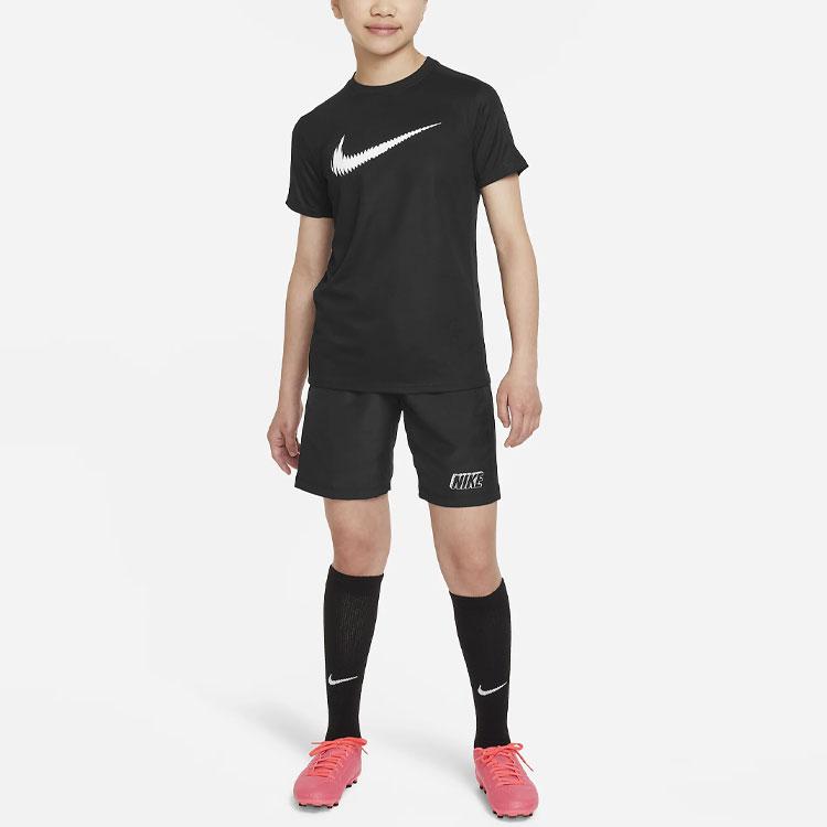 Nike Trophy23 Logo Print Round Neck Sports Short Sleeve T-Shirt Kids Tops Black FD3965-010