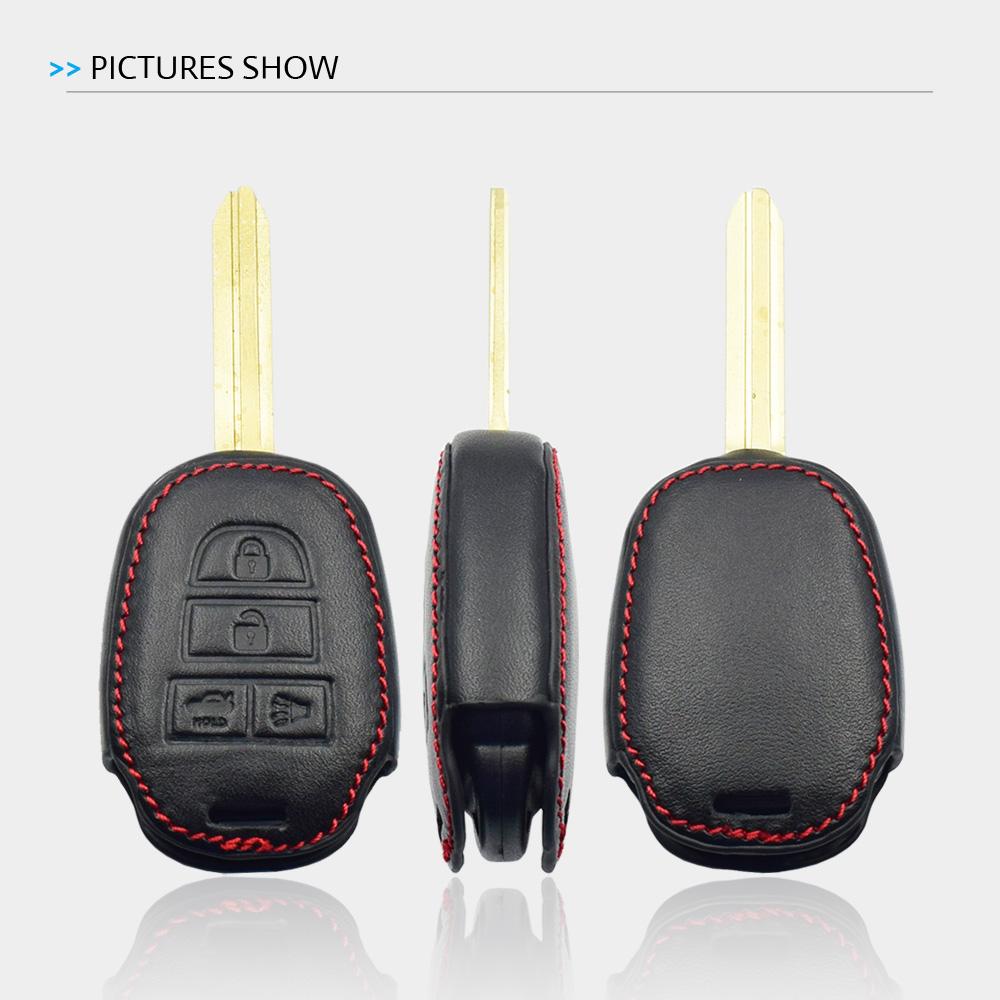 Leather Car Key Cover Bag For Toyota Corolla Camry Highlander Prius Rav4 Sequoia Tacoma Tundra Remote Fobs Shell Protector Cases