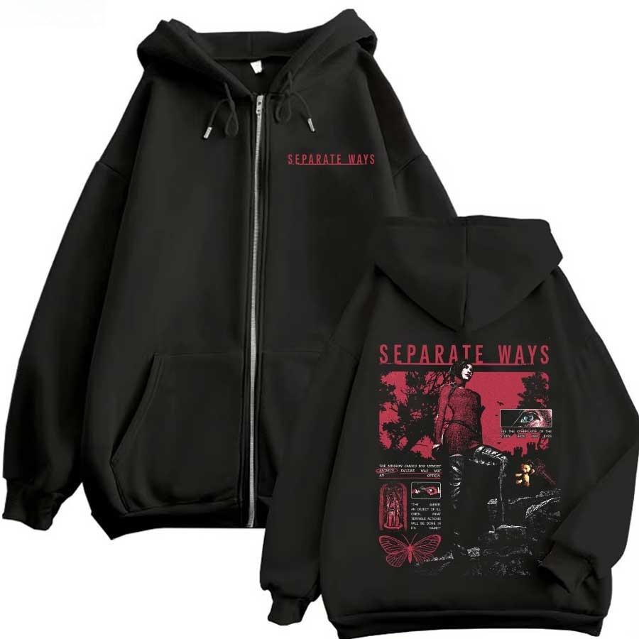 Resident Evil Game Hoodie Zipper Retro Street Style Zipper Hoodie Fashion Sports Printed Pattern Hoodie Daily Street Dressing