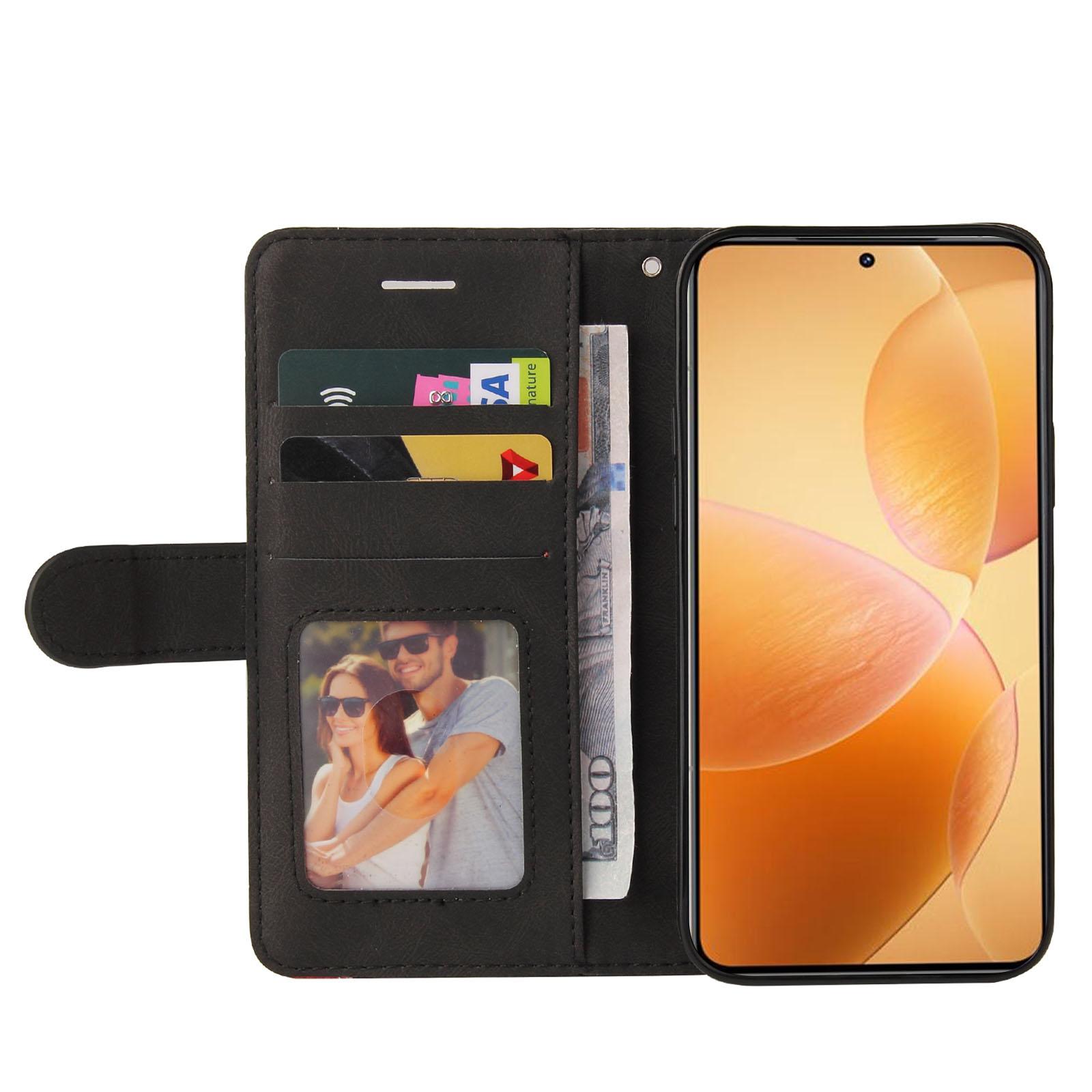 

For Xiaomi 14T Pro Leather Case Wallet Stand Color Splicing Phone Cover Light Purple