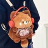 Mignon Panda Roux en Peluche Sac à Dos Grande Capacité Doux Mode Sac à Bandoulière Kawaii Moelleux Porte-Casque Sac Animal Femme Fille Cadeau