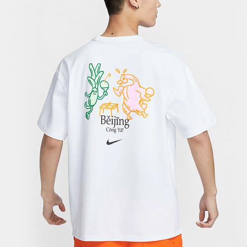Nike Cartoon Print Casual Sports Short-Sleeve T-Shirt for Men, White