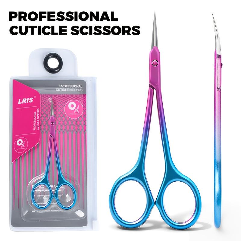 Professional Curved Titanium Steel Blade Cuticle Clippers - High Precision Dry Beige and Hanging Nail Trimmer with Ergonomic Non-Slip Handle
