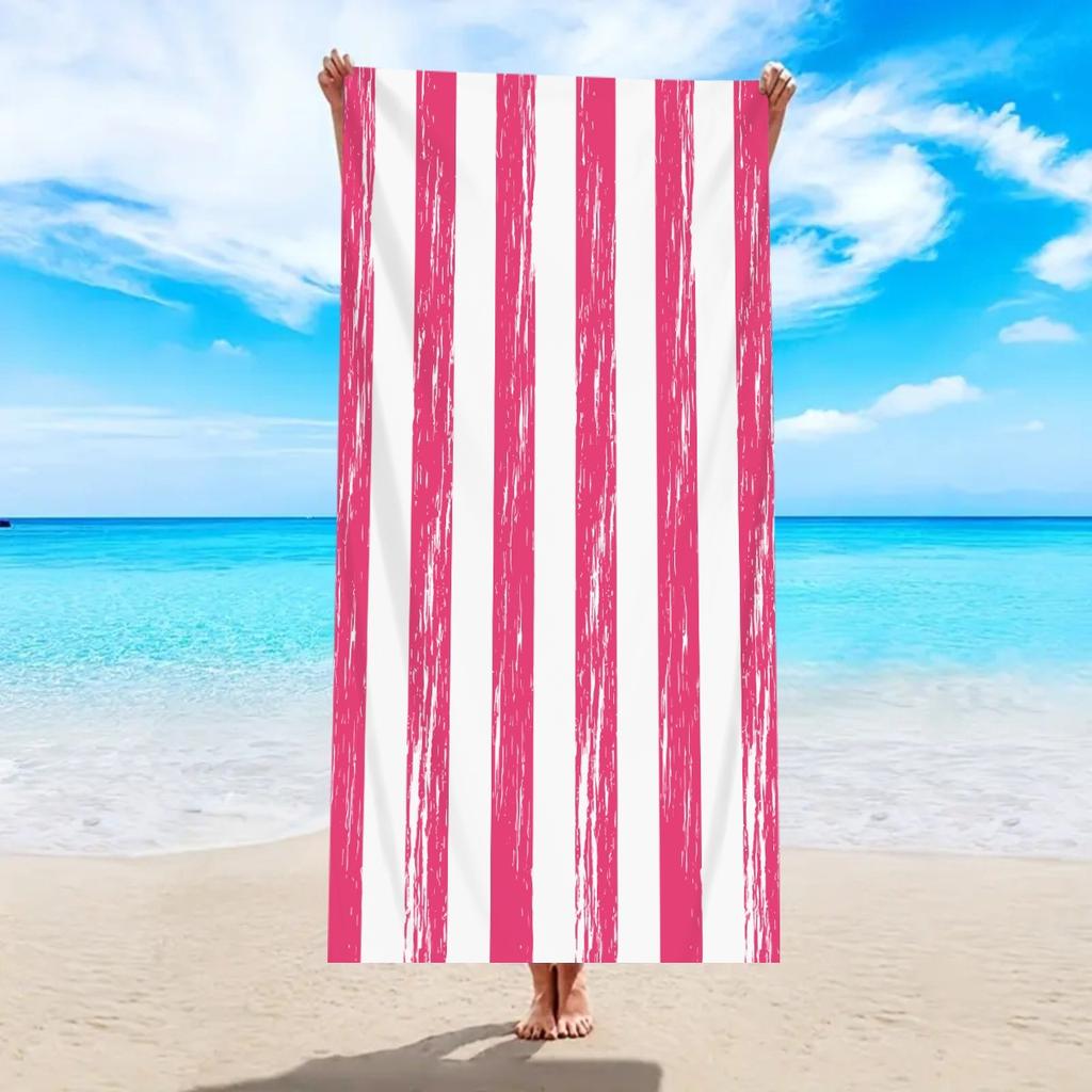 Striped Beach Towel Microfiber Quick-Drying Absorbent Beach Towel Striped Beach Towel