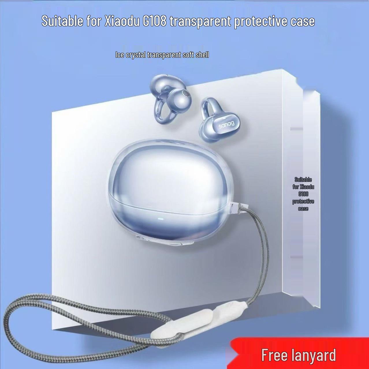 Xiaodu G108 Bluetooth Earbuds Transparent Anti-Drop Protective Case - Ultra-Thin, Simple Design, Split Type, Soft Shell Transparent Soft Shell (Single Shell)