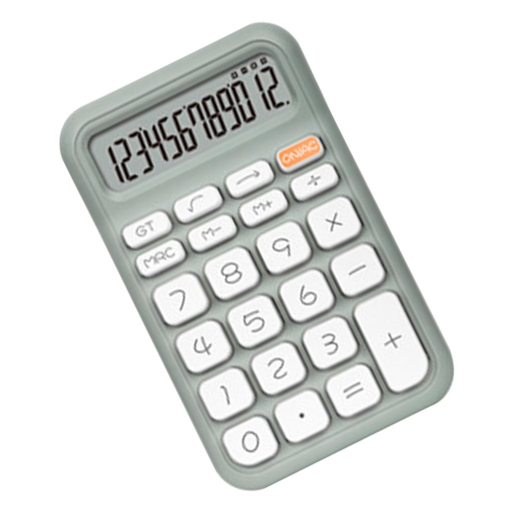 Calculator 12 Digit Handheld Pocket Calculator Note Pad Calculator for Students Office Green