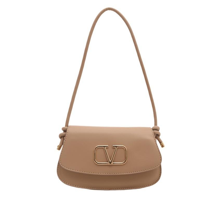 Spring new foreign solid color texture exquisite underarm bag women's retro trend high-end personality casual shoulder bag